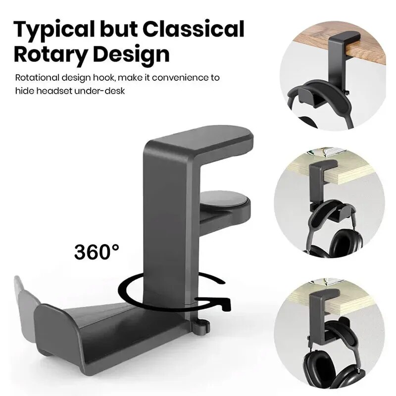펀치 없는 테이블 클립형 이어폰 홀더, 360도 회전  - Headphone Stand Desk 리뷰 및 가격
